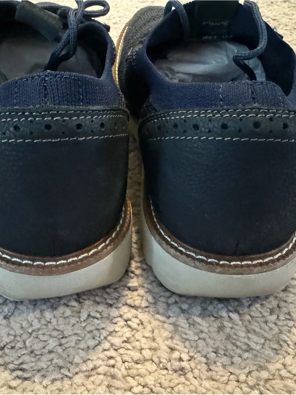 Men's Navy Casual Knit Lace-Up Shoes